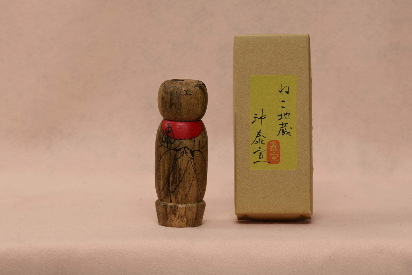 ねこ地蔵 こけし/ NEKO JIZOU Kokeshi Doll