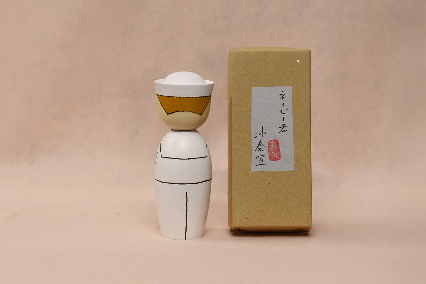 ネイビー君(白)/ NAVY (WHITE) Kokeshi Doll