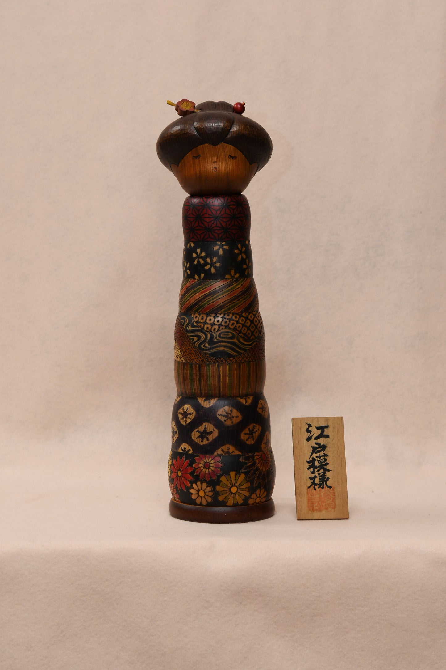江戸模様 こけし/ EDO-MOYOU Kokeshi Doll