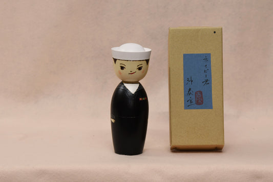ネイビー君（黒）/ NAVY (BLACK) Kokeshi Doll