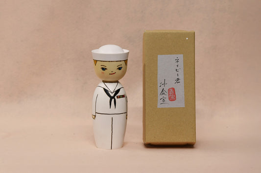 ネイビー君（白）/ NAVY (WHITE) Kokeshi Doll